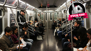 Fuck You, Dudes Who Sit With Their Legs Spread So Wide That They Take Up Two Seats (Your Dick Is Not That Big)